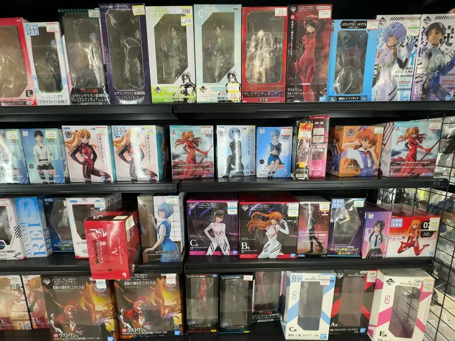 Evangelion figure shelf