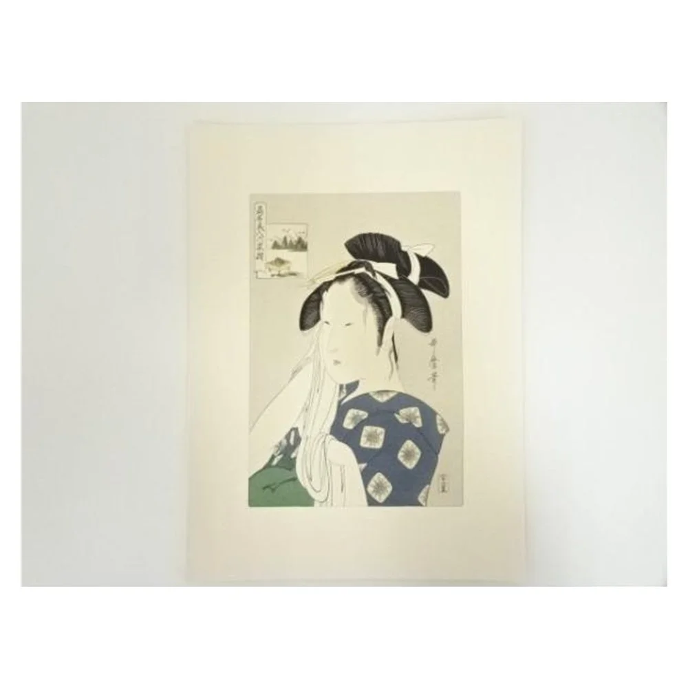 Kitagawa Utamaro – Six Famous Beauties: The Widow of the Hinodeya (Hand-printed Woodblock)