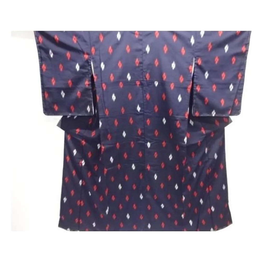 Taisho Roman Omeshi Silk Kimono – Abstract Kasuri Pattern