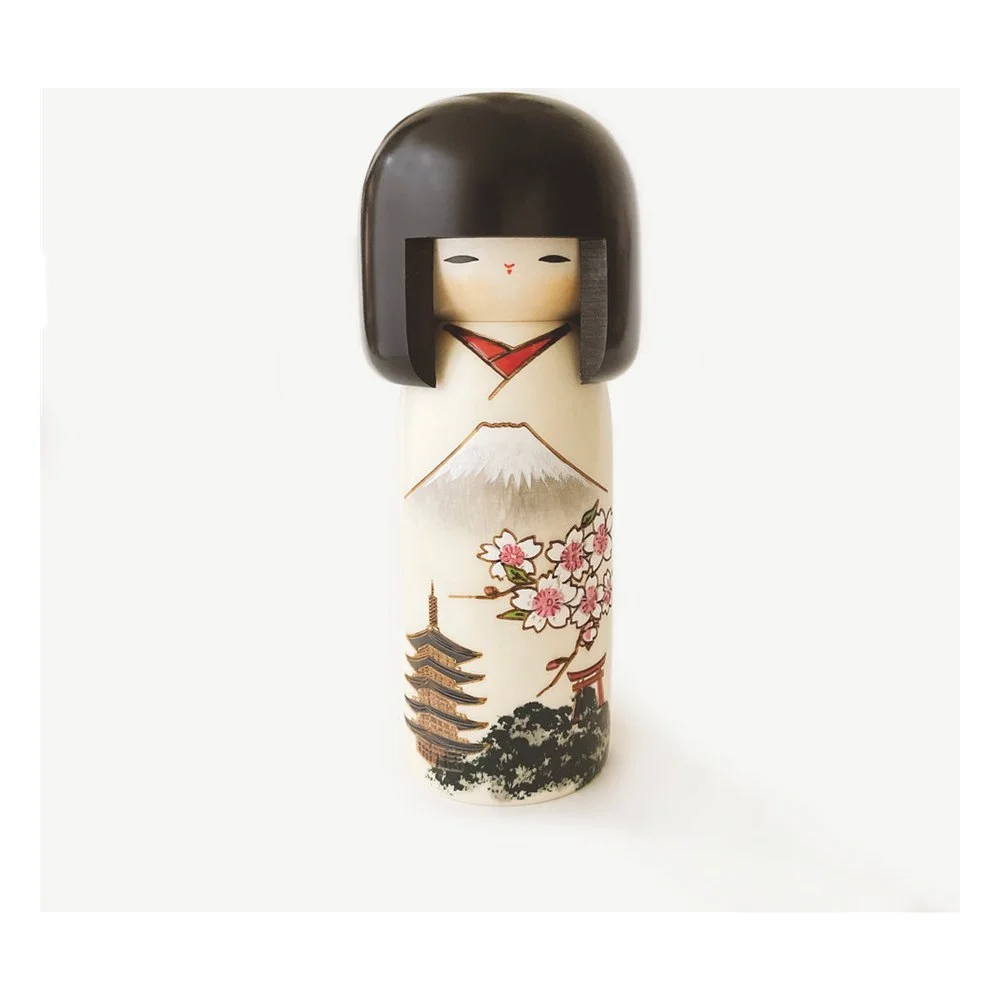 Usaburo Kokeshi – Okappa Kokeshi, Tall (15–19 cm)