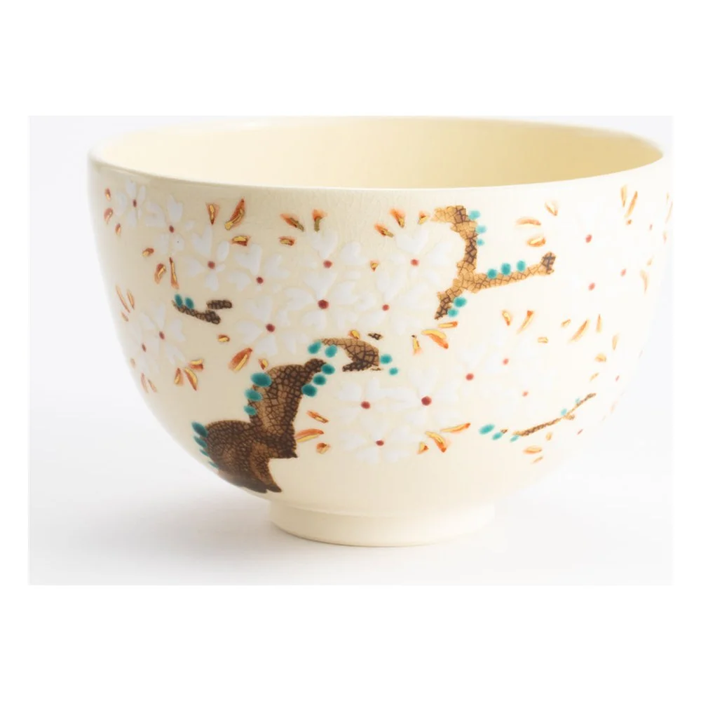 Kyo Ware (Kiyomizu) Hand-painted Matcha Bowls