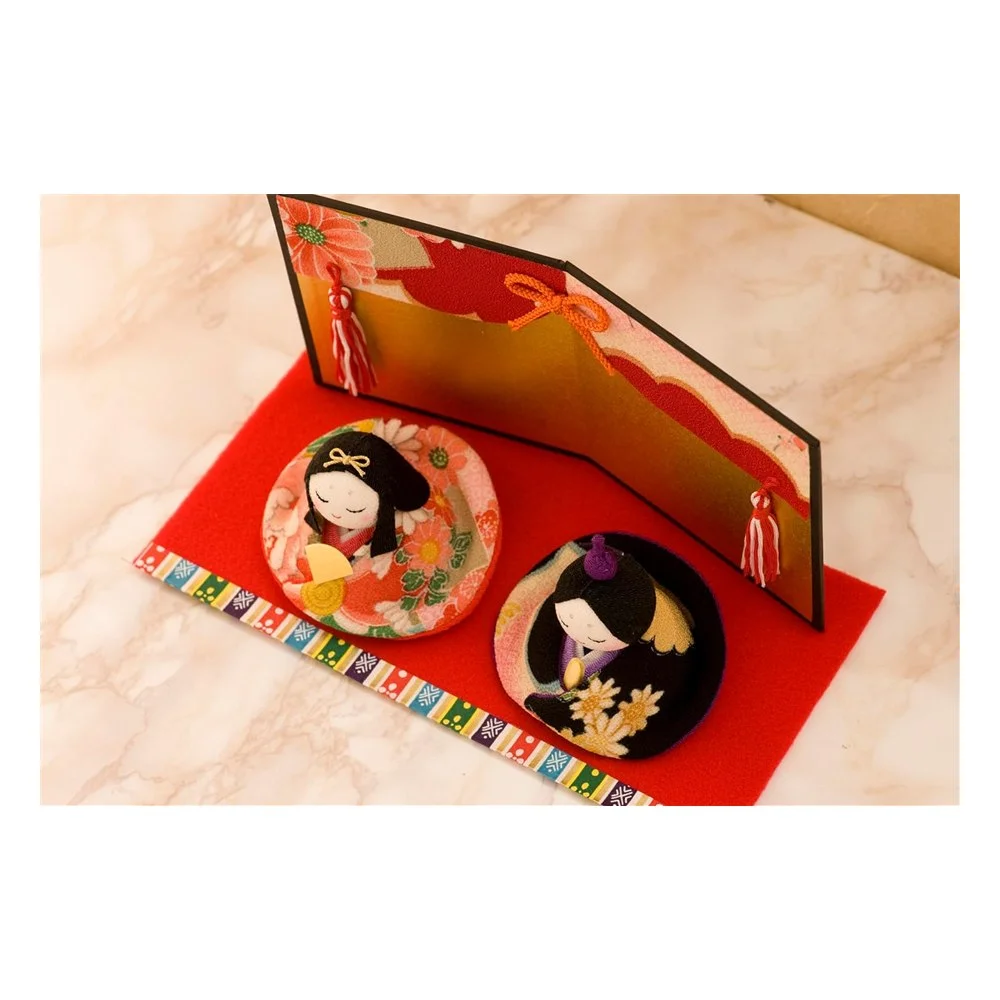 Chirimen Fabric Mini Hina Dolls – Japanese Girls' Day (Hinamatsuri) Ornaments