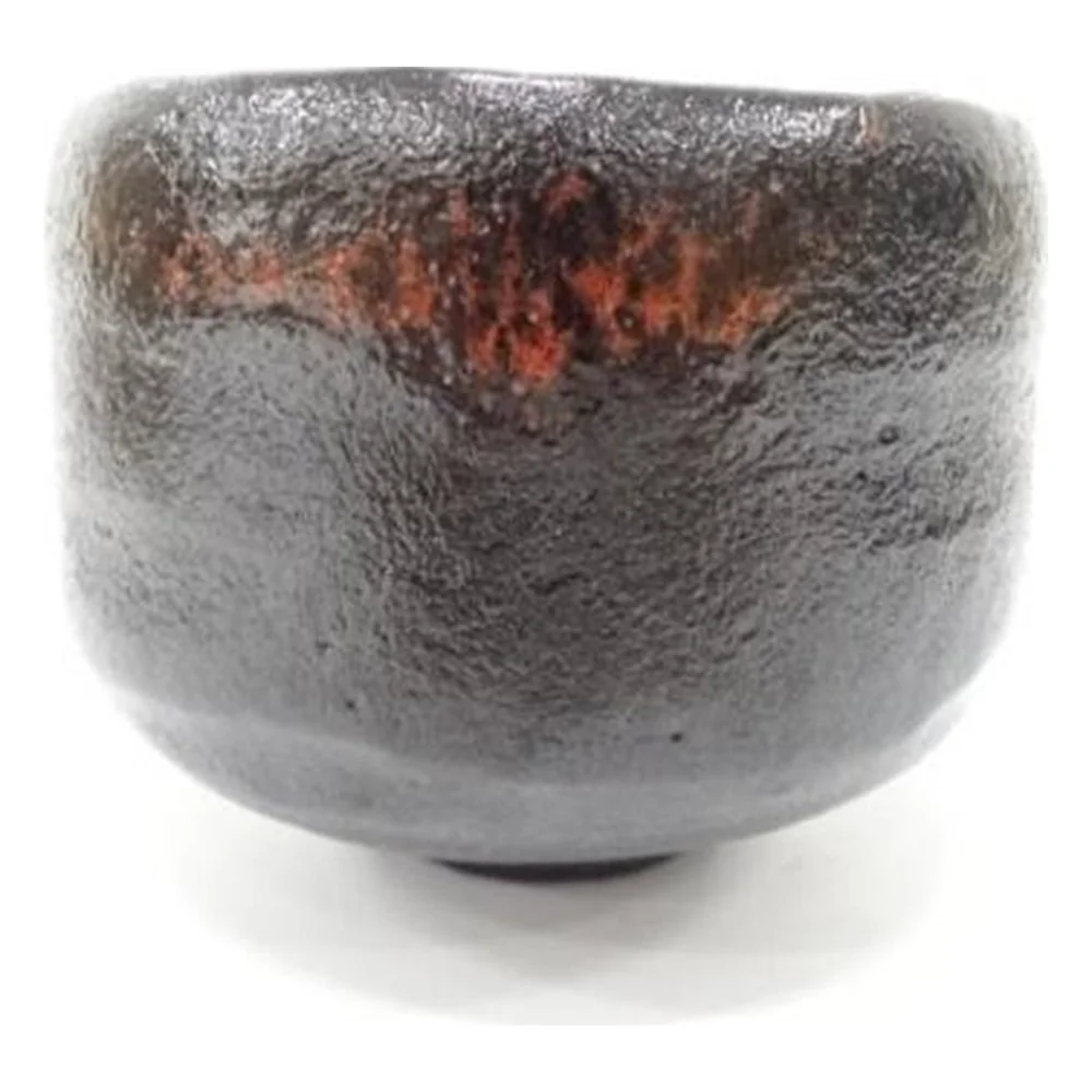 Black Raku Tea Bowl "Io no Tomo" by Watanabe Koraku, Box Inscribed by a Daitokuji Priest