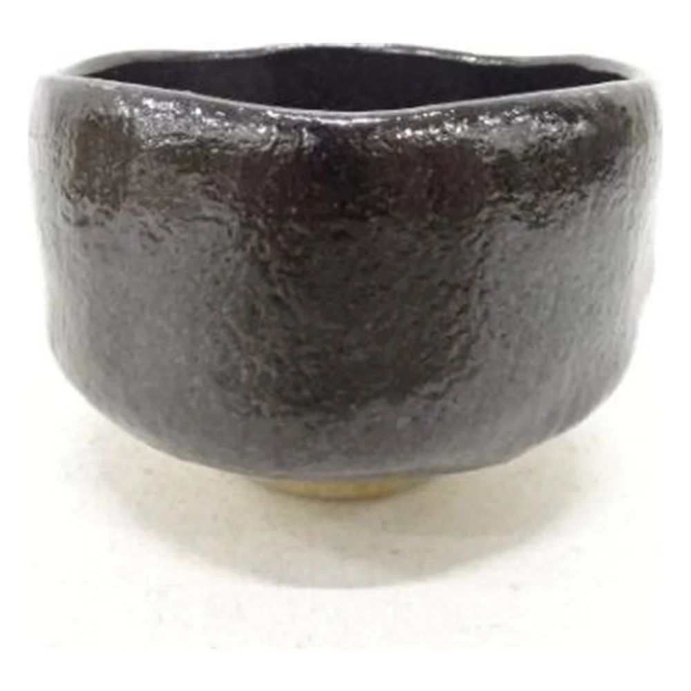 Black Raku Tea Bowl by Kawasaki Waraku