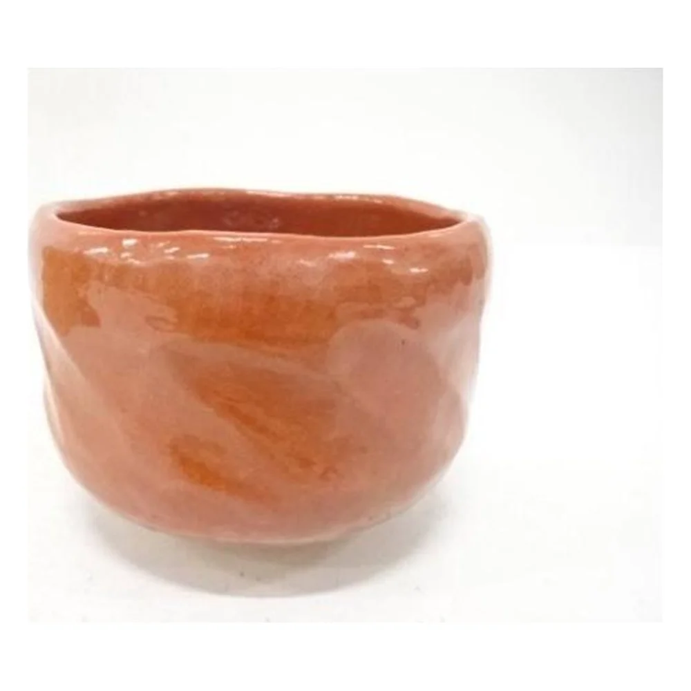 Red Raku Tea Bowl by Katayama Senraku