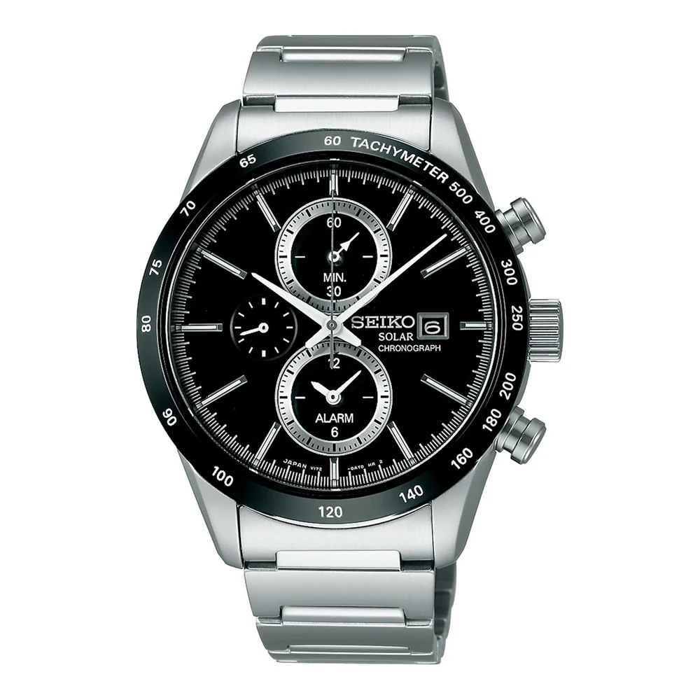 SEIKO SELECTION Solar Chronograph SBPY119 – Black Dial, Sapphire Crystal
