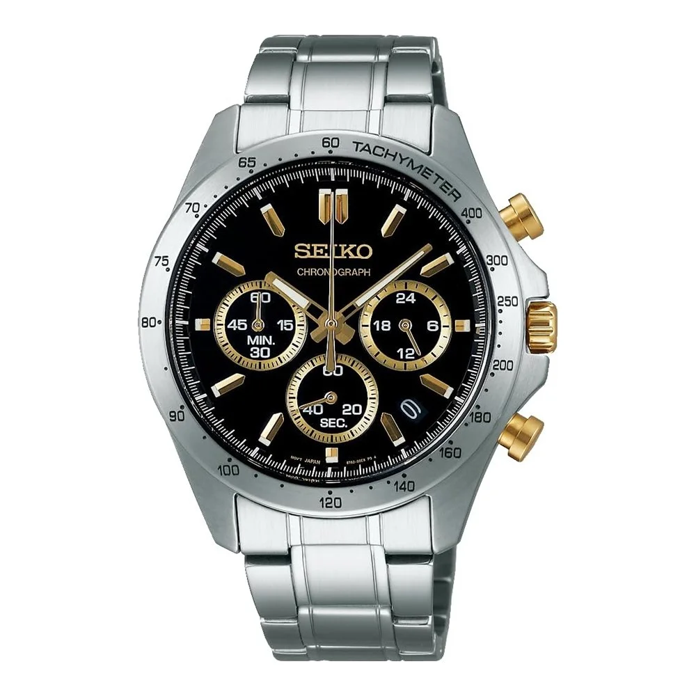 SEIKO SELECTION Quartz Chronograph SBTR015 – Black & Gold Dial