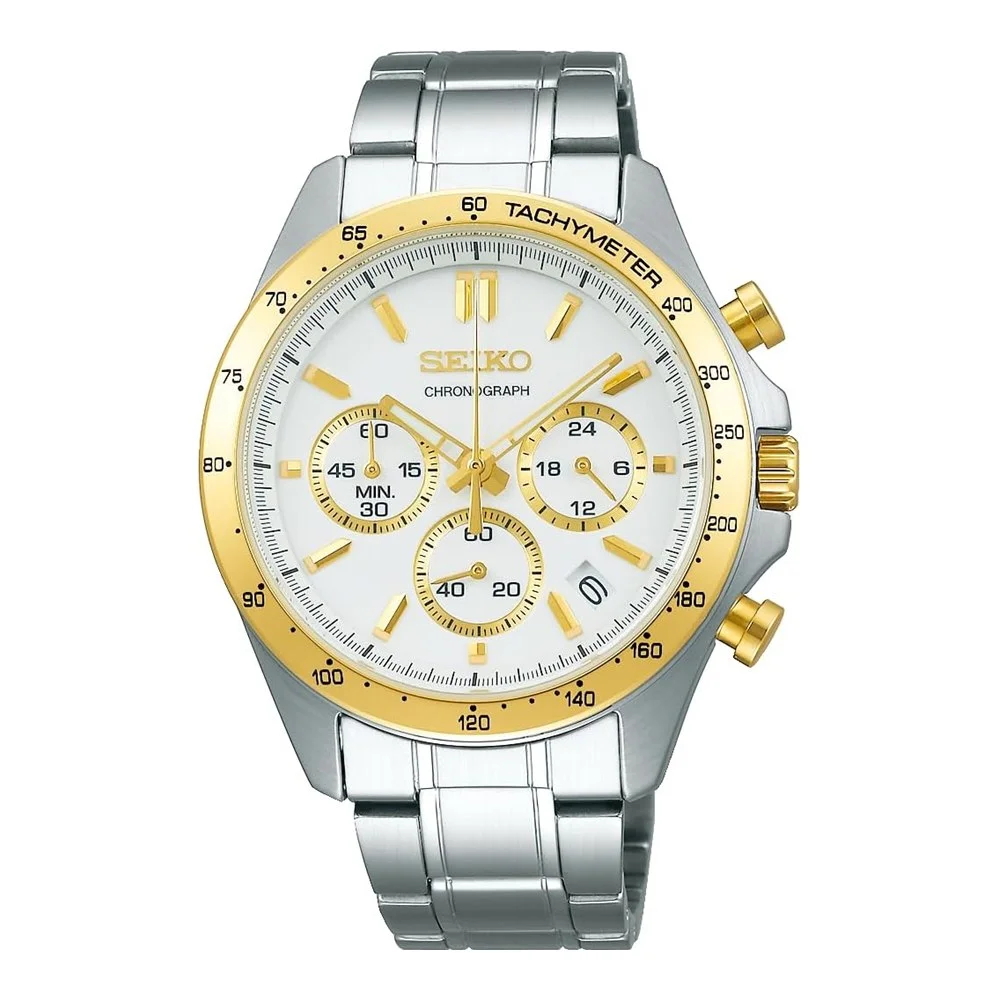 SEIKO SELECTION Quartz Chronograph SBTR024 – White & Gold Dial