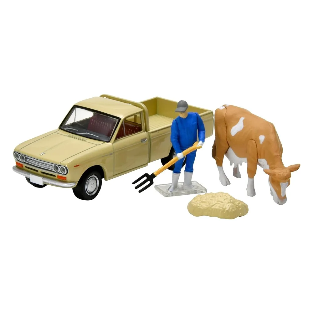 Tomica Limited Vintage Datsun 1300 Truck, Light Brown, with Figure