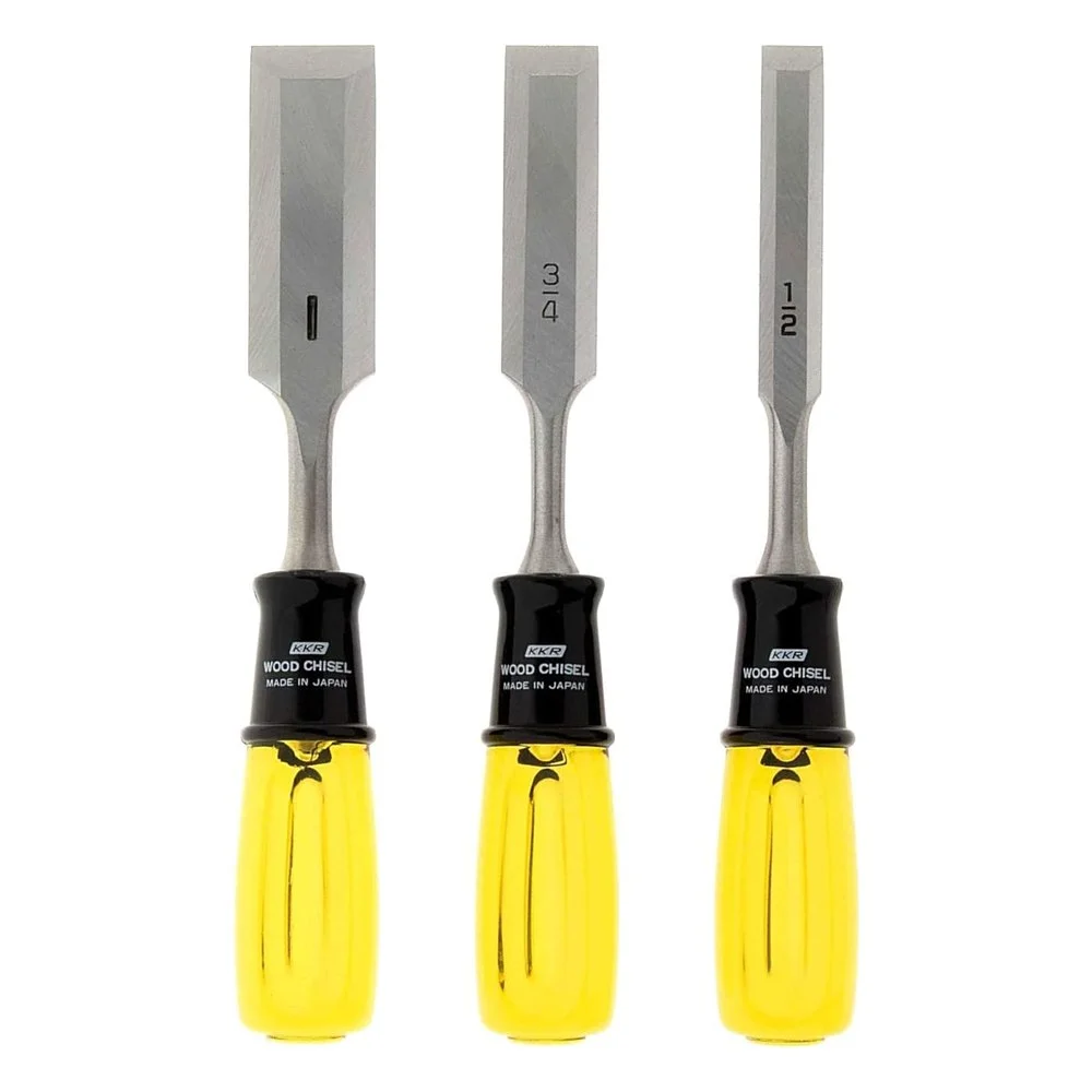 KAKURI Multi-Purpose Chisel Set, Short Type, 3 Pieces (12 / 19 / 25 mm)