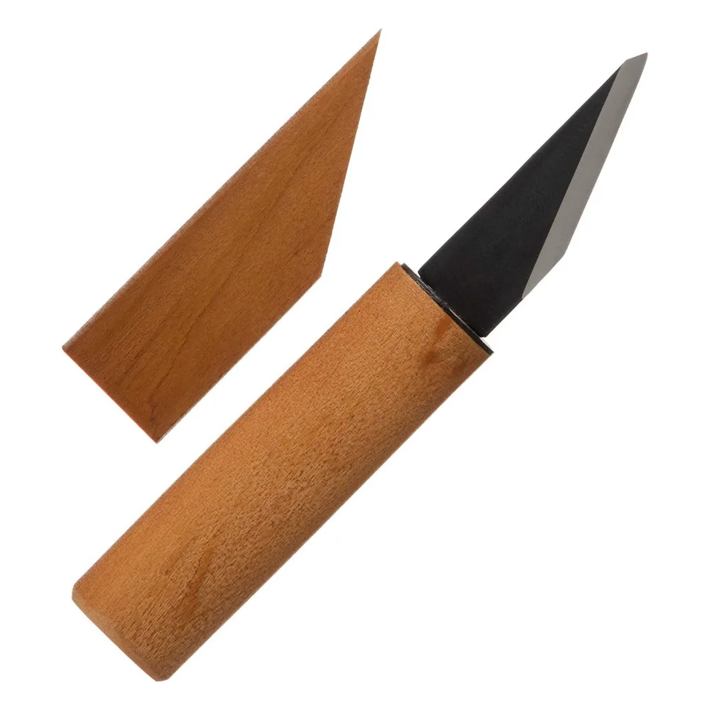 KAKURI Kiridashi Knife with Cherry Wood Sheath, 40 mm Blade