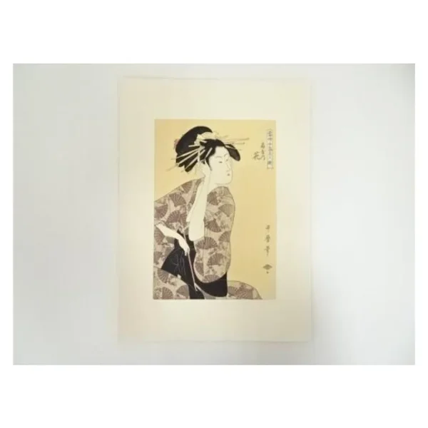 Kitagawa Utamaro – Array of Supreme Beauties of the Present Day: Hana of the Ogiya (Hand-printed Woodblock)