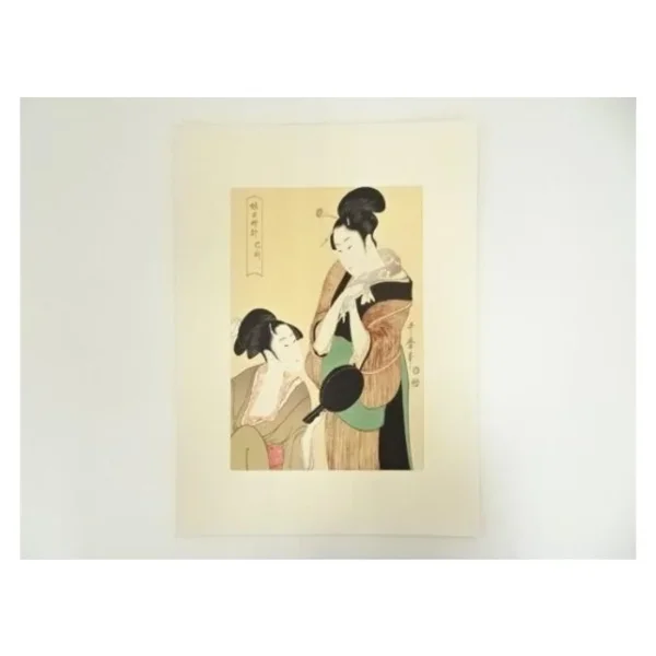 Kitagawa Utamaro – Daughters' Sundial: Hour of the Snake (Hand-printed Woodblock)
