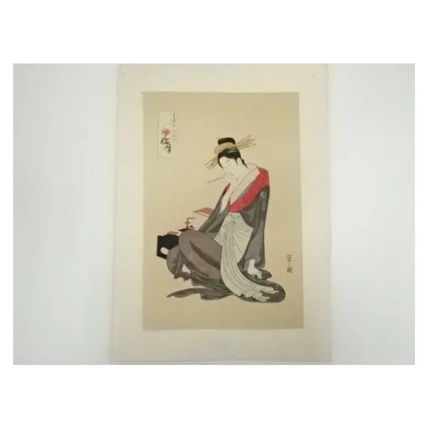 Hosoda Eishi – Beauty of the Pleasure Quarters (Hand-printed Woodblock)