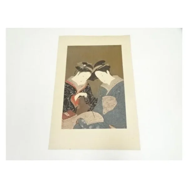 Unknown artist – Bijin-ga (Portrait of a Beauty), large sheet (Hand-printed Woodblock)