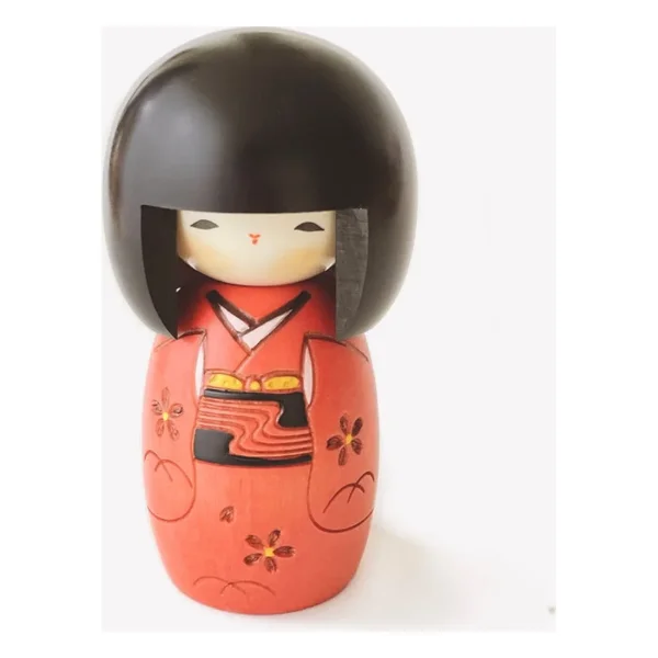 Usaburo Kokeshi – Osanago (Little Girl), Red