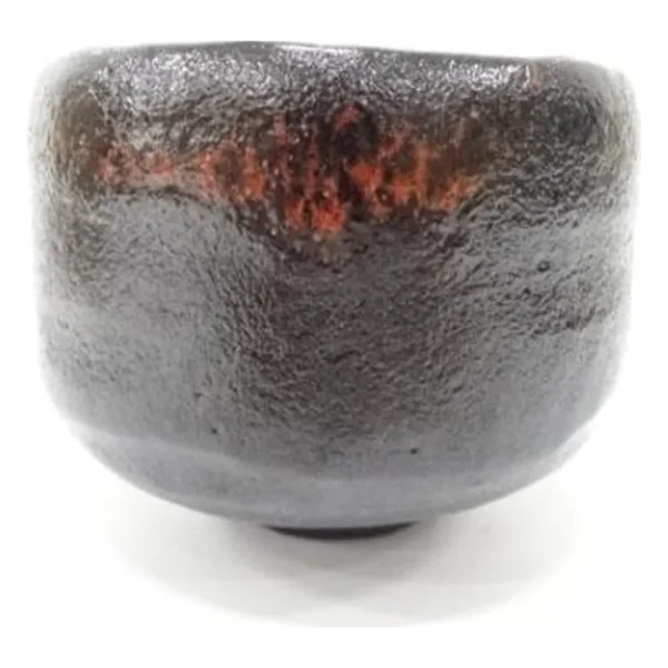 Black Raku Tea Bowl "Io no Tomo" by Watanabe Koraku, Box Inscribed by a Daitokuji Priest