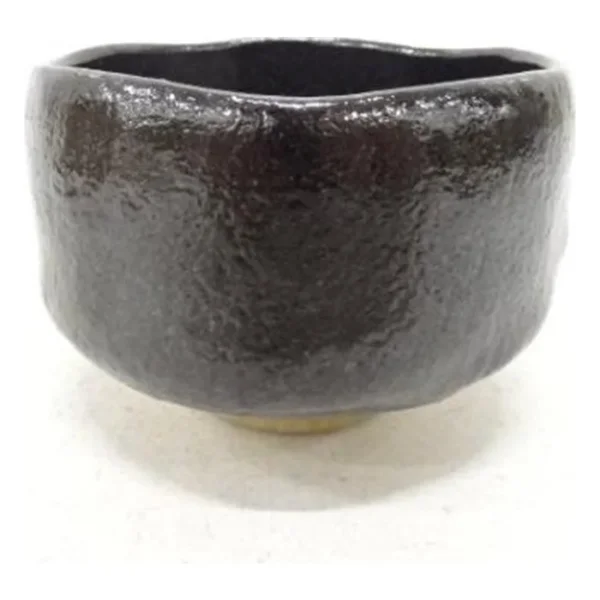 Black Raku Tea Bowl by Kawasaki Waraku