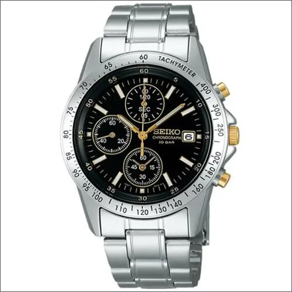 SEIKO SELECTION Quartz Chronograph SBTQ043 – Black & Gold Dial