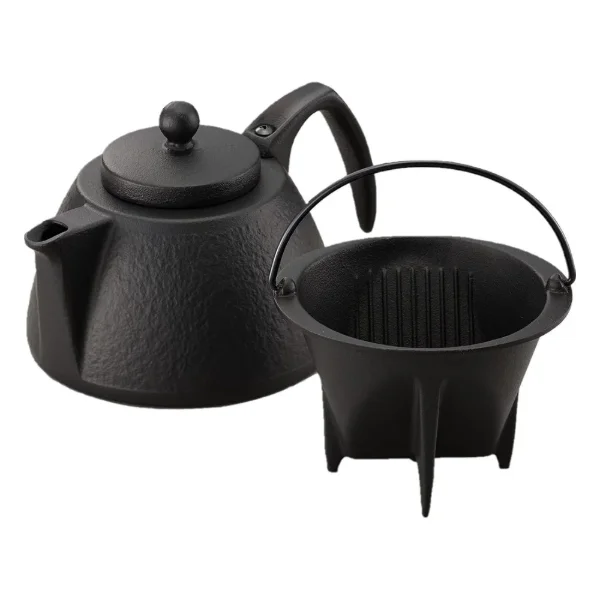 Iwachu Cast Iron Coffee Pot Set, Black, 0.75 L (12361)